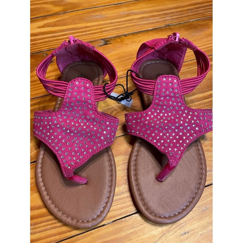 Bobbie Brooks Thonged‎ Rhinestone Sandals Size Youth 12